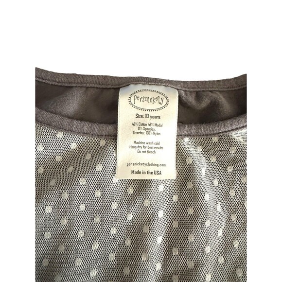 Persnickety Gray Dot Mesh Top size 10 - Picture 3 of 4